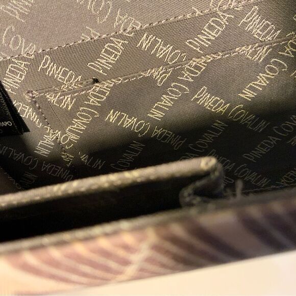 New Pineda Covalin bag Flap multicolor 100% seda textile Inside Pocket - Picture 10 of 11